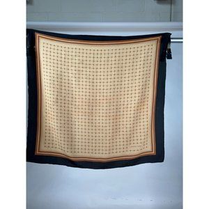 Goeffrey Beene Vintage Grid Scarf 31 x 30 Brown Grid Polyester